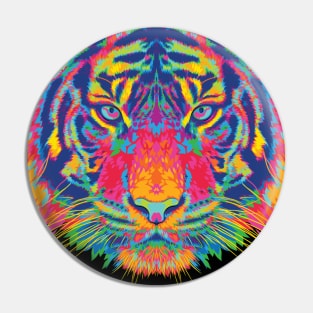 Rainbow Symmetrical Tiger Pin