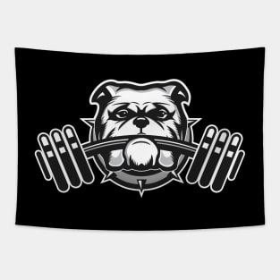 Bulldog Gym Mascot Illustration Tapestry