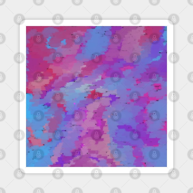 Pink purple abstract paint strokes digital art Magnet by jen28