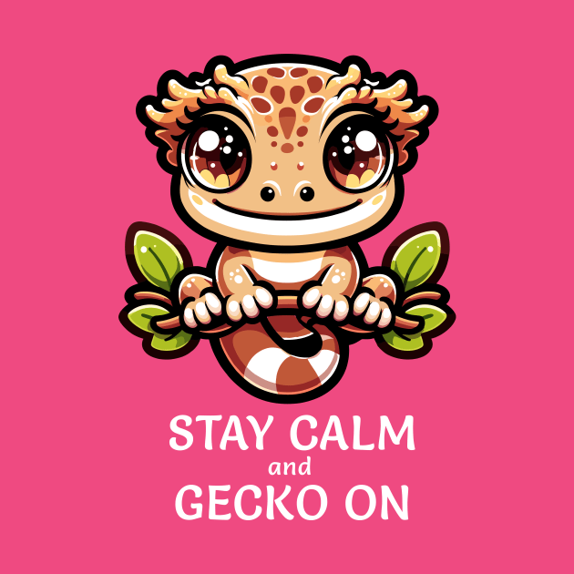 Funny Keep Calm and Carry On Gecko On by MunMun