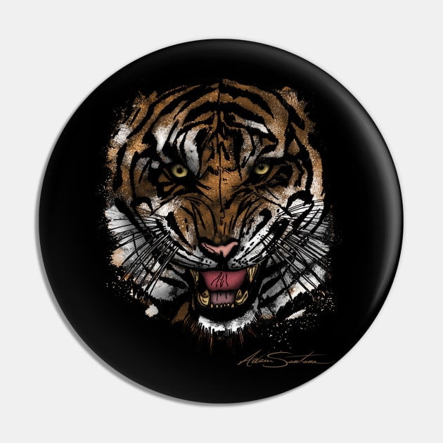 Tiger Face Pin by adamzworld