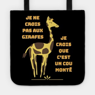 Humour girafe - Jeux de mots cou monté Tote