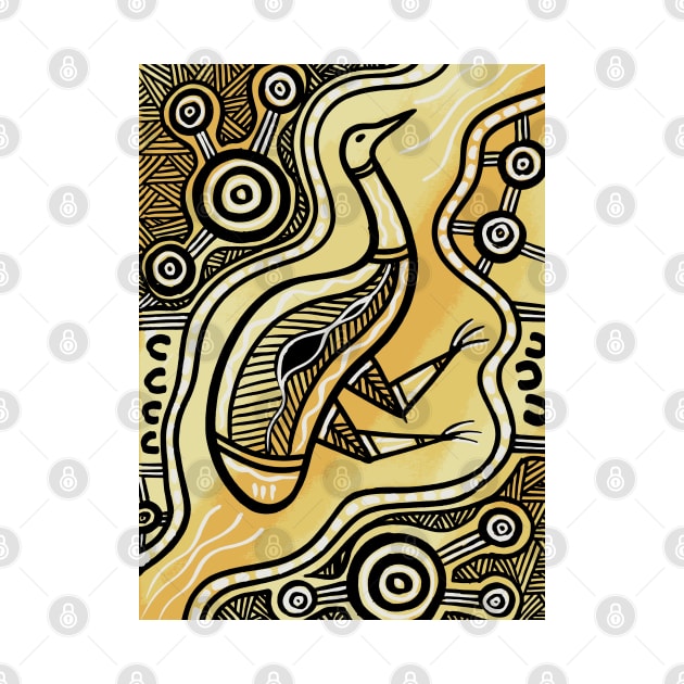 Aboriginal Art - Emu Gold by hogartharts