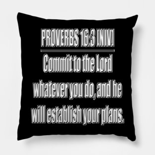 Proverbs 16:3 NIV Bible Verse Pillow