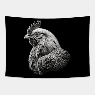 B&W Chicken Tapestry