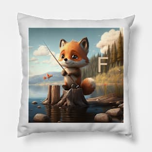 Letter F for Fishing Fox from AdventuresOfSela Pillow