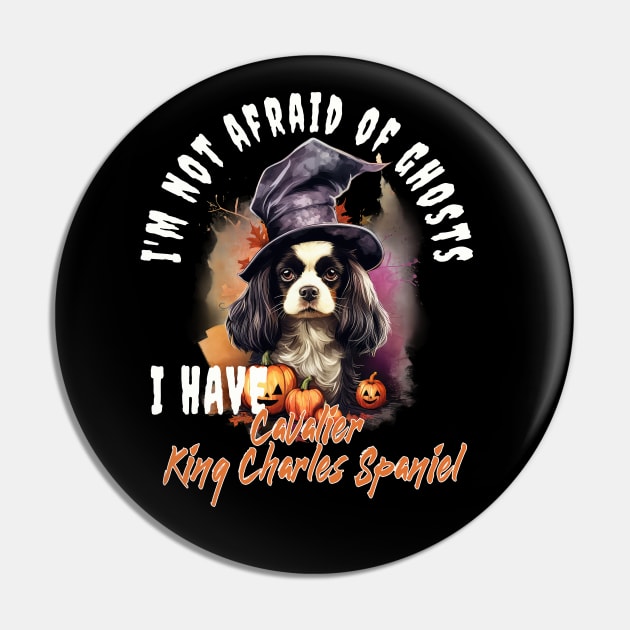 Spaniel Dog Ghost Guardian Vintage Halloween Funny Pin by Sniffist Gang