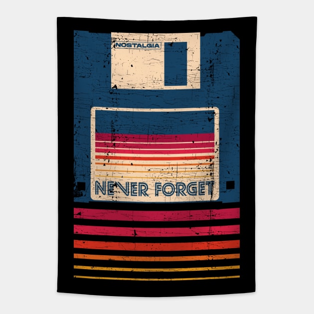 Never Forget Floppy Disk Tapestry by Sachpica