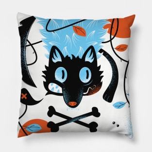 Graffiti Style Black Cat Puzzle Pillow