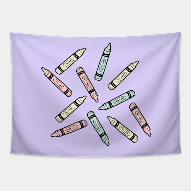 Crayons Lilac Pattern Tapestry by evannave