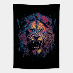 Lion Face Mighty King Unstoppable Champion Tapestry