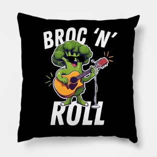 Broc 'N' Roll Funny Broccoli Pillow