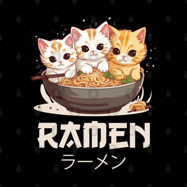 Ramen and cats by artdise