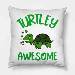 TURTLEY Awesome  Funny Turtle Bubbles Pillow