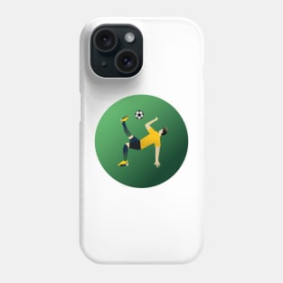 A man silhouette playing soccer Phone Case