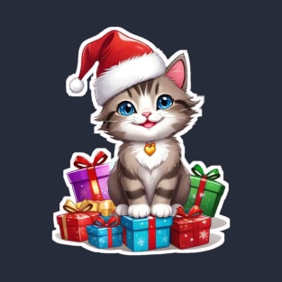 Cat christmas and gift christmas T-Shirt