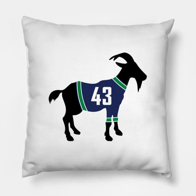 Quinn Hughes GOAT Pillow by cwijeta