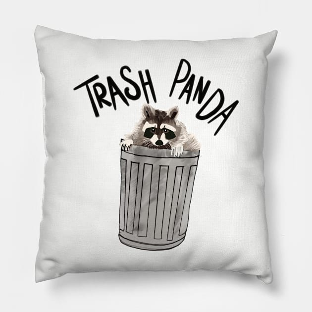 Trash Panda Pillow by NowTheWeather