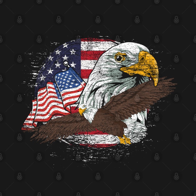 US Flag American Bald Eagle by ShirtsShirtsndmoreShirts