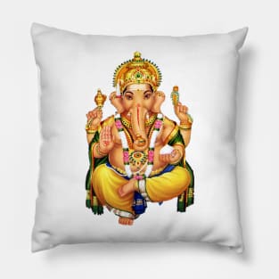 Ganesh , Hindu God Of Good Tidings Pillow