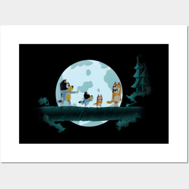 Bluey Walk In Moon - Walk In Moon - Posters and Art Prints | TeePublic