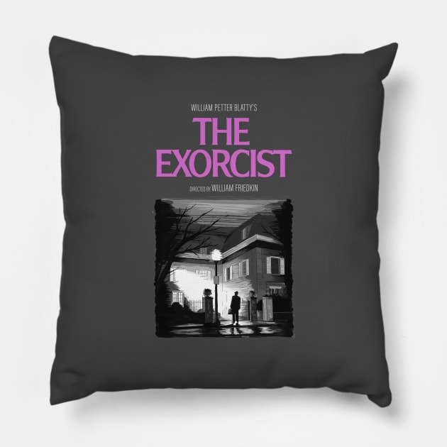 The Exorcist Illustration with title Pillow by burrotees