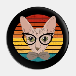 Funny cat face with funky glasses Pin