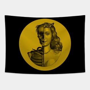 Halloween Memento Mori Amor Fati Black & Gold Tapestry