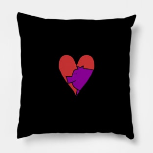 My Small Purple Pig Valentine Pillow