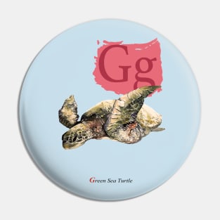 G is for Green Sea Turtle Pin