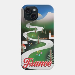 France vintage style travel poster Phone Case