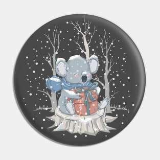 Winter Snow with Cute Animal Pin