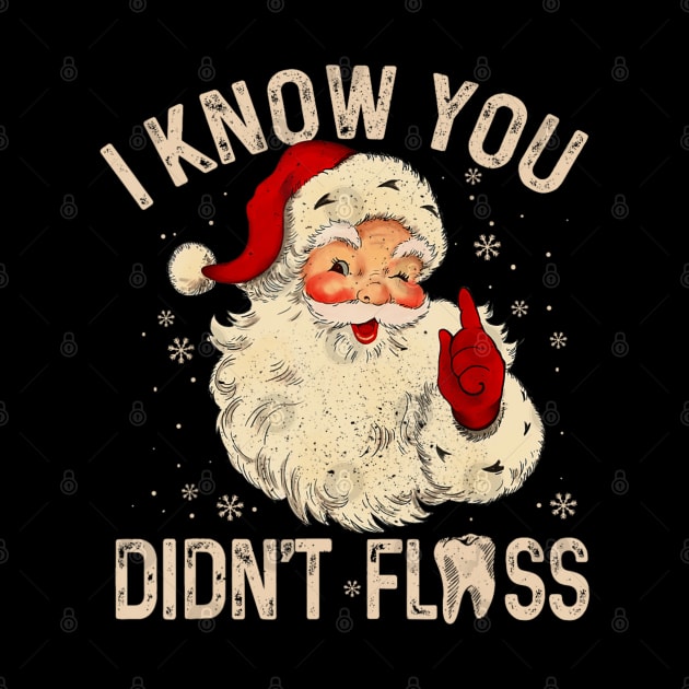 Dentist Dental Christmas Santa I Know You Didn't Floss by Mitsue Kersting