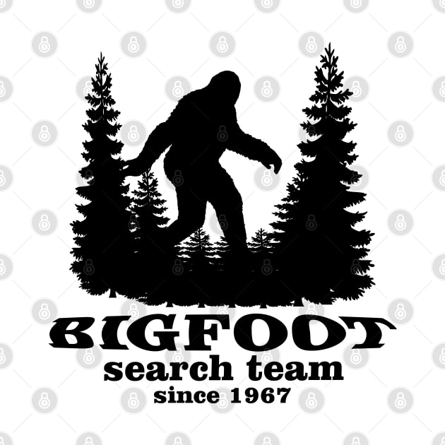 Bigfoot Search Team and Sasquatch T Shirts by DHdesignerPublic