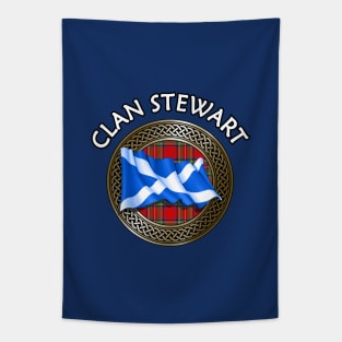 Clan Stewart Crest & Tartan Knot Tapestry