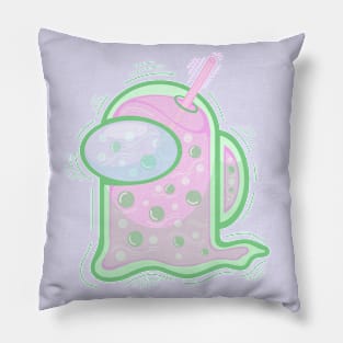 ghost bubble tea Pillow