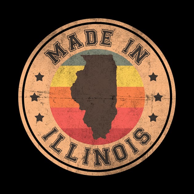 Illinois State Retro Vintage by Happy as I travel