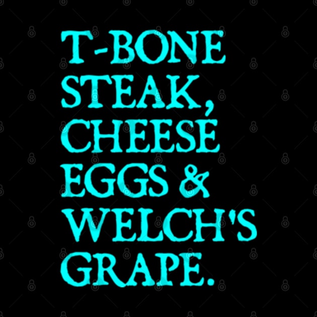 Guest Check - T-Bone Steak, Cheese Eggs, Welch's Grape by  hal mafhoum?