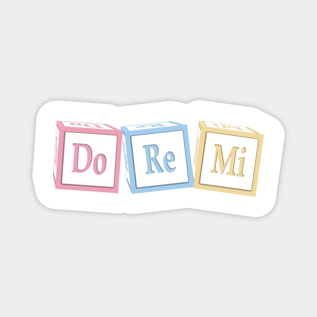 Do Re Mi Musical Baby Blocks Magnet by Mozartini