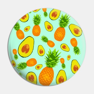 AVOCADO AND PINEAPPLE COLORFUL Pin