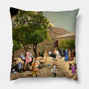 The Ostriches of the Plaza del Teucro (Pontevedra) Pillow