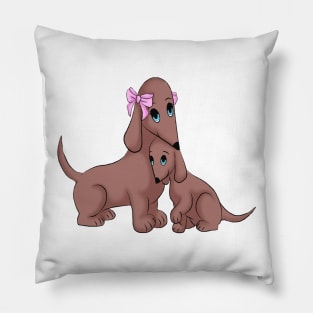 Mama Dachshund and Puppy Pillow