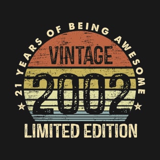 Vintage 2002 Limited Edition 21 Years Of Being Awesome T-Shirt