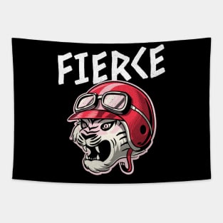 Fierce Pink Tiger Motorcycle Helmet Ready To Roll Fiercely Independent . Tapestry