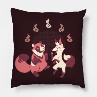 Tanukitsu mischief in mocha flavor Pillow