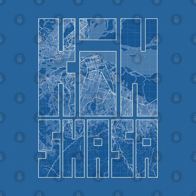 Kinshasa, DR Congo City Map Typography - Blueprint by deMAP Studio