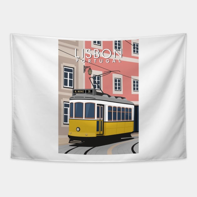 tram 28 lisbon portugal Tapestry by creative.z