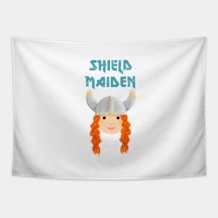 Cute Viking Shield Maiden Tapestry