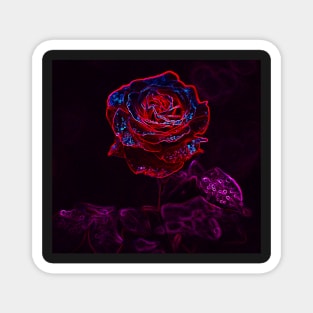 Rose Neon/Cyberpunk/Vaporwave Inspired Art Magnet