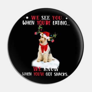 Santa Wire Fox Terrier Christmas Light Pajama Dog Xmas Pin